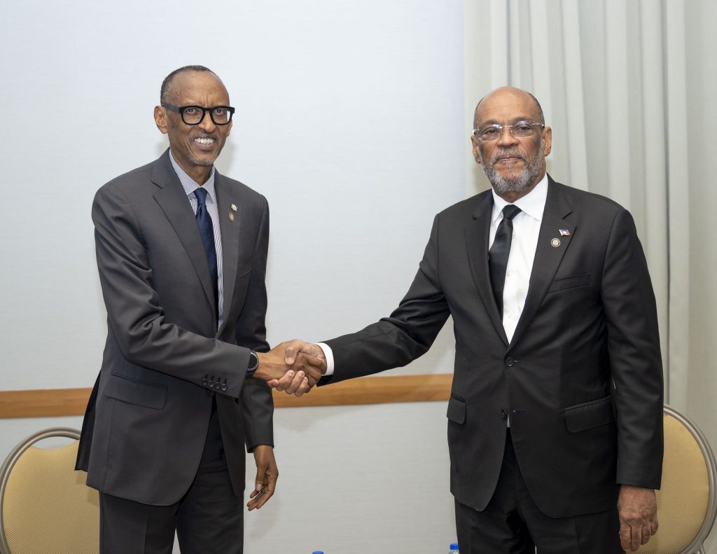 Le Premier ministre d'Haïti Dr Ariel Henry avec le Président Kagame